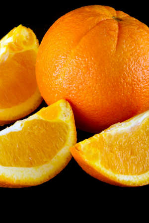 Orange Fruit in black backgroundの写真素材