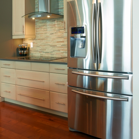 Interior design of modern kitchen  in a new houseの写真素材