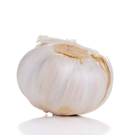 Garlic isolated on white background の写真素材