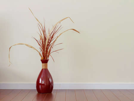 Empty interior design with vaseの写真素材