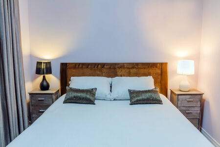 Bedroom Interior Design with furnishings in a new house.の写真素材