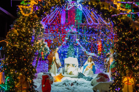 Christmas lights displayの写真素材