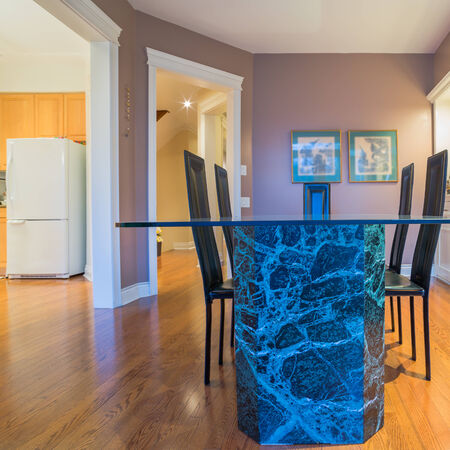 Interior design of dining room in a new houseの写真素材