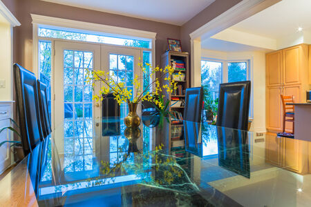 Interior design of dining room in a new houseの写真素材