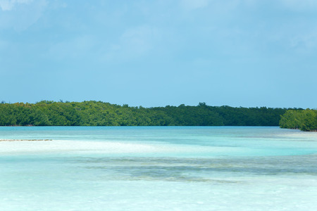 Caribbean sea and lonely islandの写真素材