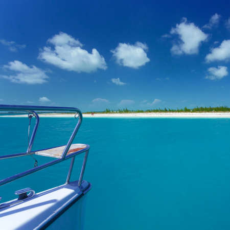 Caribbean sea travel on catamaranの写真素材