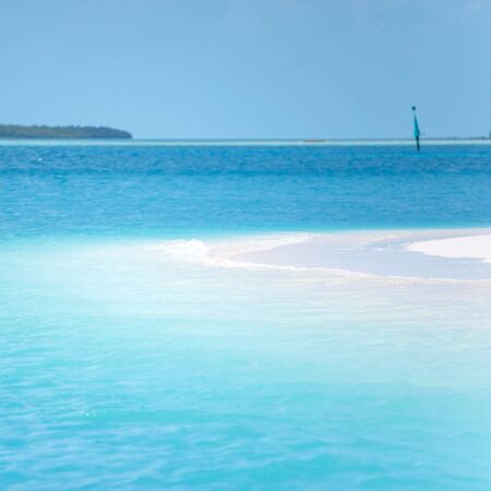 Caribbean sea and lonely islandの写真素材