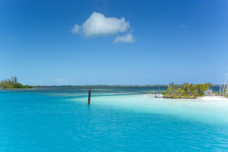 Caribbean sea and lonely islandの写真素材
