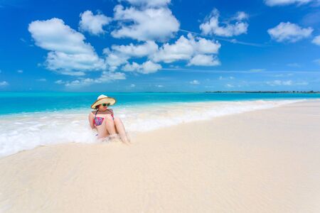 Young woman on the beachの写真素材