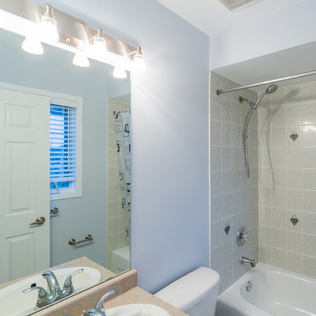 Interior design of a bathroom  in new hotelの写真素材