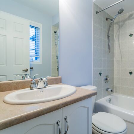 Interior design of a bathroom  in new hotelの写真素材