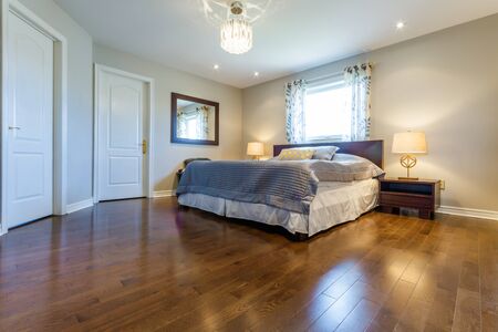 Bedroom modern interior design with furnishings at new houseの写真素材