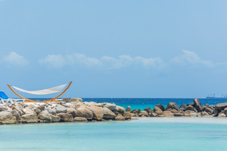 Flamingo beach at Aruba. Renaissance Aruba Private Islandの写真素材