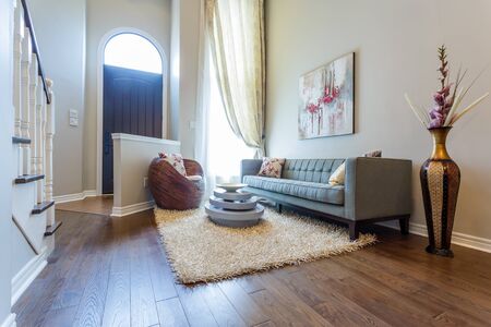 Modern living room interior design and Vaseの写真素材