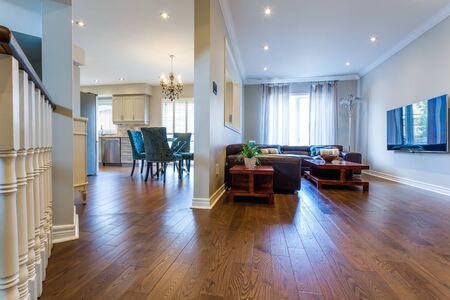 Modern living room interior design with sofa and tvの写真素材