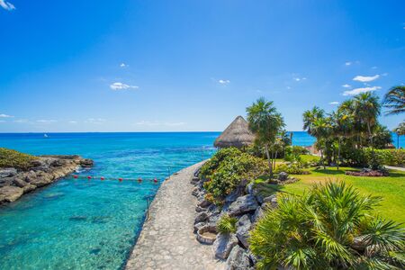 Caribbean beach in Mexicoの写真素材