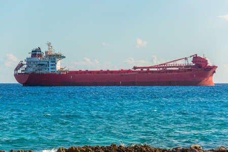 argo freight ship in the caribbean sea. Freight Transportation.の写真素材