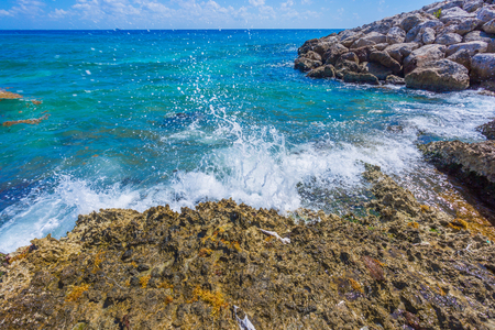 Caribbean beach in Mexicoの写真素材