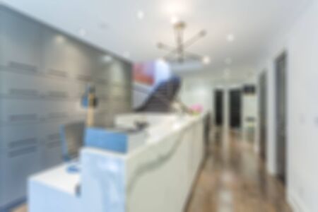 Blurred abstract background of medical office interiorの写真素材