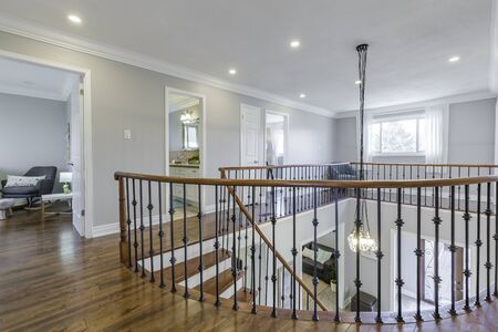 Wooden staircase interiorの写真素材