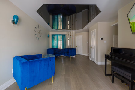 Living Room Modern Interior. Modern townhouse renovationの写真素材