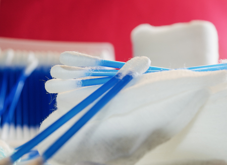 Bathrooms hygiene, ear sticks, and other close-upの写真素材