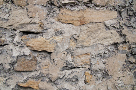 old rough brickwork building closeup thorough inspectionの写真素材