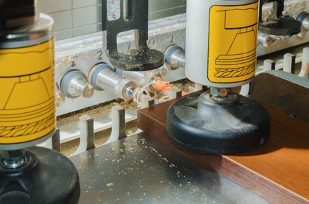woodworking machine in the drill furniture partsの写真素材