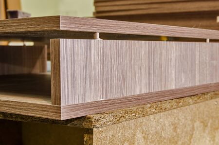 Bonding and assembly of furniture on the wooden pinsの写真素材