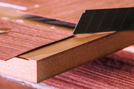 roll of oak veneerの写真素材