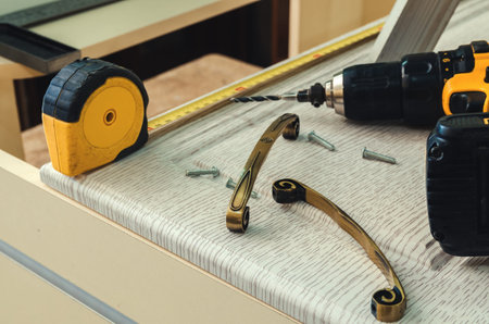 Furniture canopies can be screwed with screws to the closet door, close-up