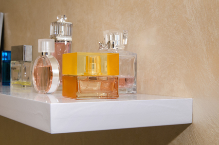 shelf for perfumery and other womens accessoriesの写真素材