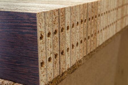 board chipboard cut parts for furniture productionの写真素材