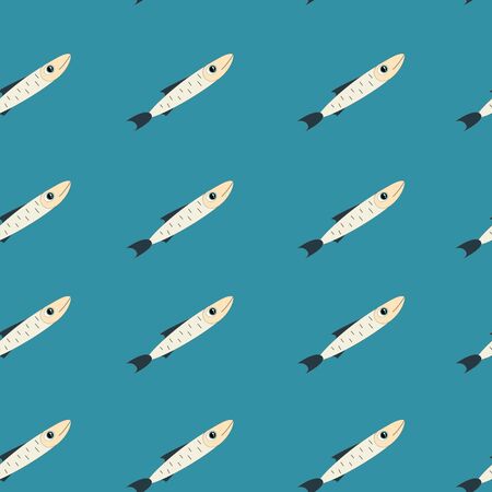 Vector illustration of a fish seamless backgroundのイラスト素材
