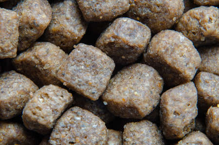 Granular dry food for dogs and cats macro photography,の写真素材