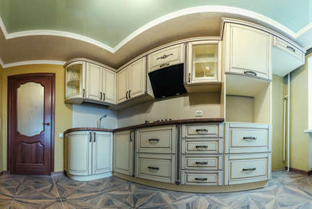 Cabinet furniture for the kitchen, a modern interior for small roomsの写真素材