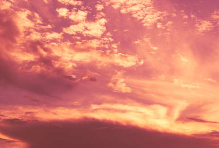 Pastel color pink and purple sky at sunsetの写真素材
