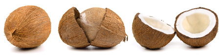 Coconut isolated on a white background. collection.
