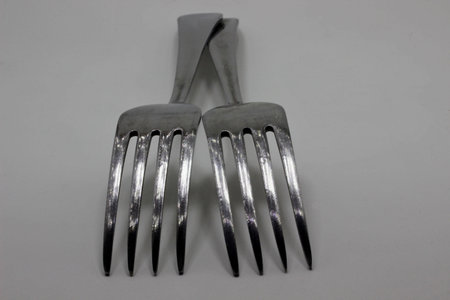 cutlery two forks are on the table