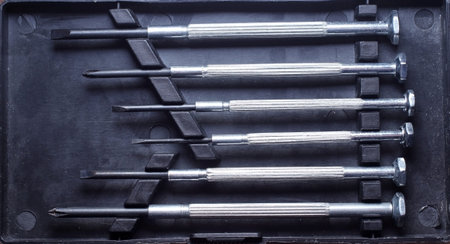set of screwdrivers for watch repair close-up