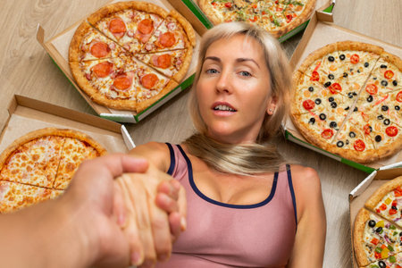A young girl with blond hair is holding her boyfriends hand. There is a lot of pizzazz around her...