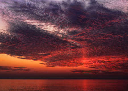 Sunset with clouds, the black sea, caucasusの写真素材