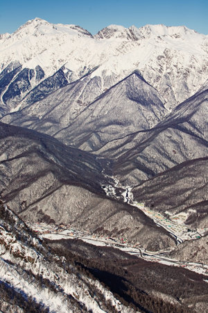 The Caucasian mountains, high mountains, Sochi 2014