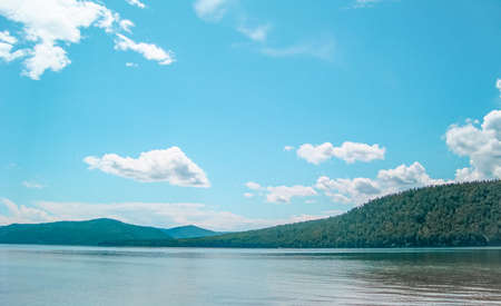 Sea view with clouds on horizon. Travel tropical island,の写真素材