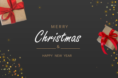 Christmas banner. Background Xmas design. Christmas poster, greeting cards, Stylish black pattern.