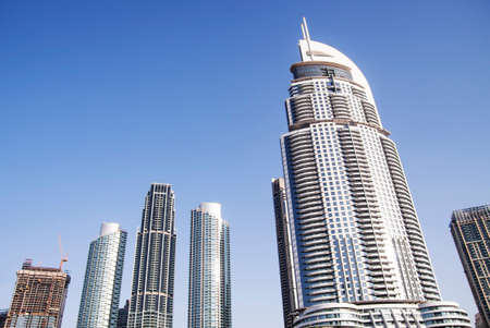 Skyscrapers. part tall buildings seen from the ground up towards the skyの写真素材
