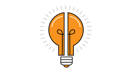 Light bulb isolated on white background. Idea sign, solution, thinking concept. Lighting Electric lamp.のイラスト素材