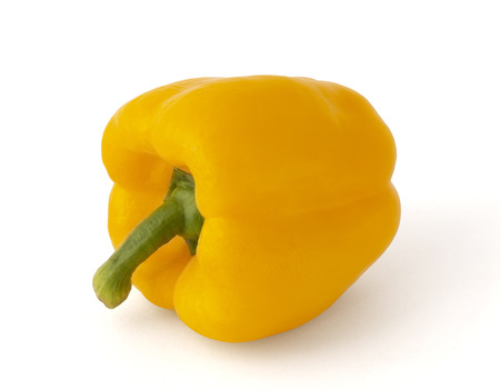 On a white background Bulgarian yellow pepperの写真素材