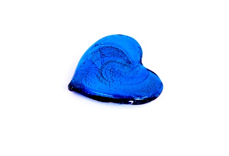 Blue glass heartの写真素材
