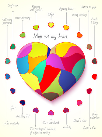 Infographics template for the presentation of human passions and feelingsのイラスト素材